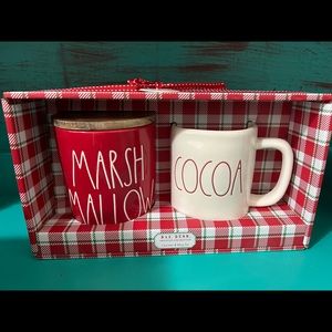 Rae Dunn Red marshmallow cellar set